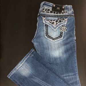 Miss Me Cheetah Bling!!  Straight Leg Jeans